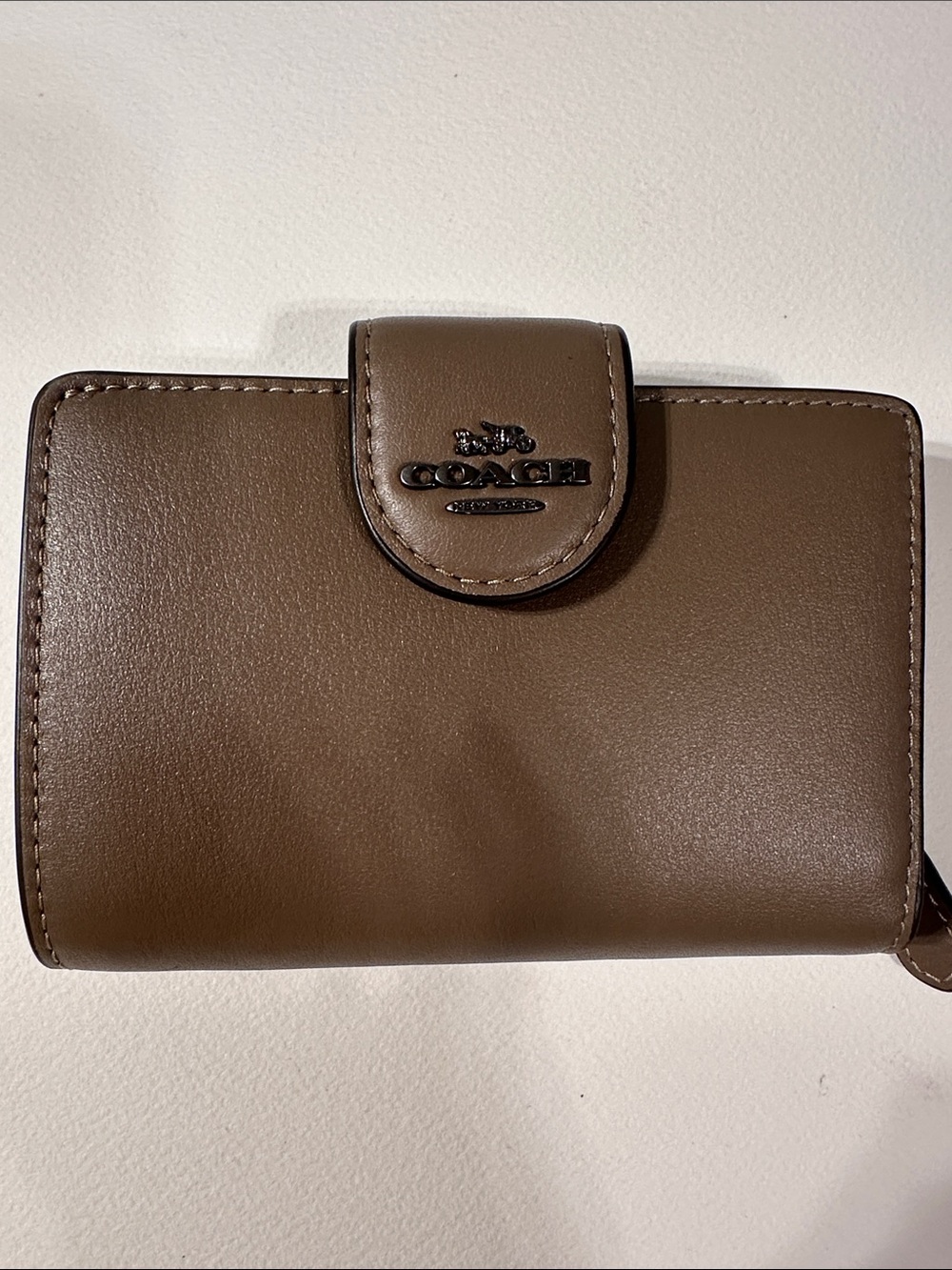 Coach Small Leather Snap Wallet in Brown